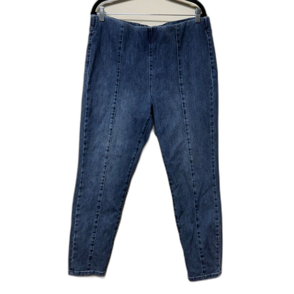 SOFT SURROUNDINGS Ultimate Pull-On Jeans Front Seam Detail, Sz L